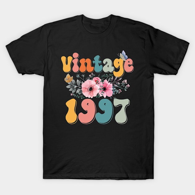 Vintage 1997 Floral Retro Groovy 26th Birthday T-Shirt by Kens Shop